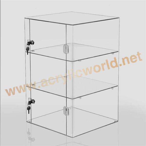 countertop 3 shelf acrylic shelf organizer with lock